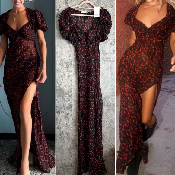 Rat & Boa sexy long maxi dress 90s vibe magnolia floral gown - Picture 6 of 14